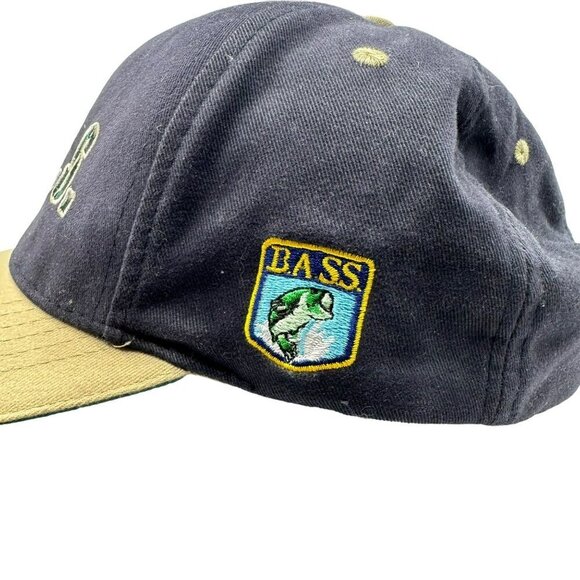 BASS Navy Blue Khaki Strapback Adjustable Fishing Hat Cap Coastal outdoors - Picture 4 of 10